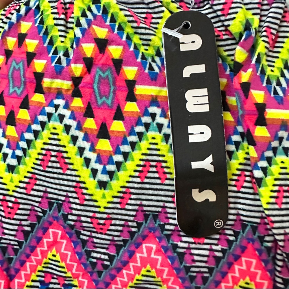 ALWAYS Buttery Soft Geometric Print Leggings Multicolor OS (0–6) Stretch NWT - Picture 5 of 7